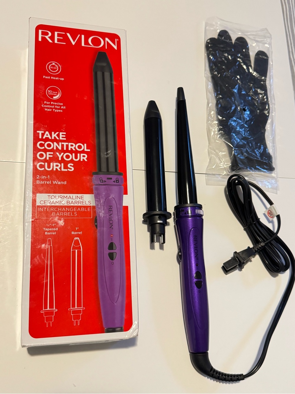 Revlon Purple 2-in-1 Interchangeable Curling Wand Set